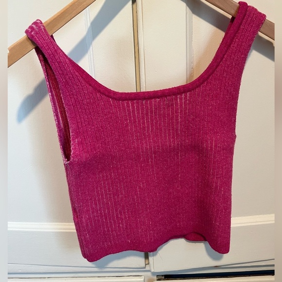 Wild Fable Pink Ribbed Crop Sweater Tank Top - Picture 2 of 3